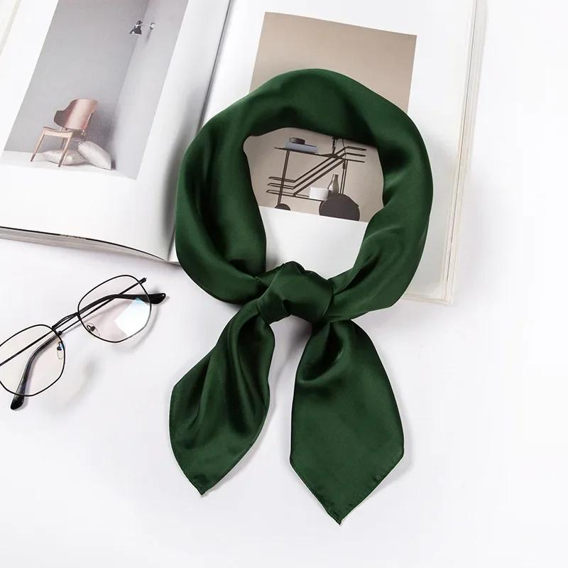 Satin Scarf Women 70cm Solid Color Smooth Surface Head Scarves Square Fashion Neck Accessories For Ladies Bag Scarf Wholesale