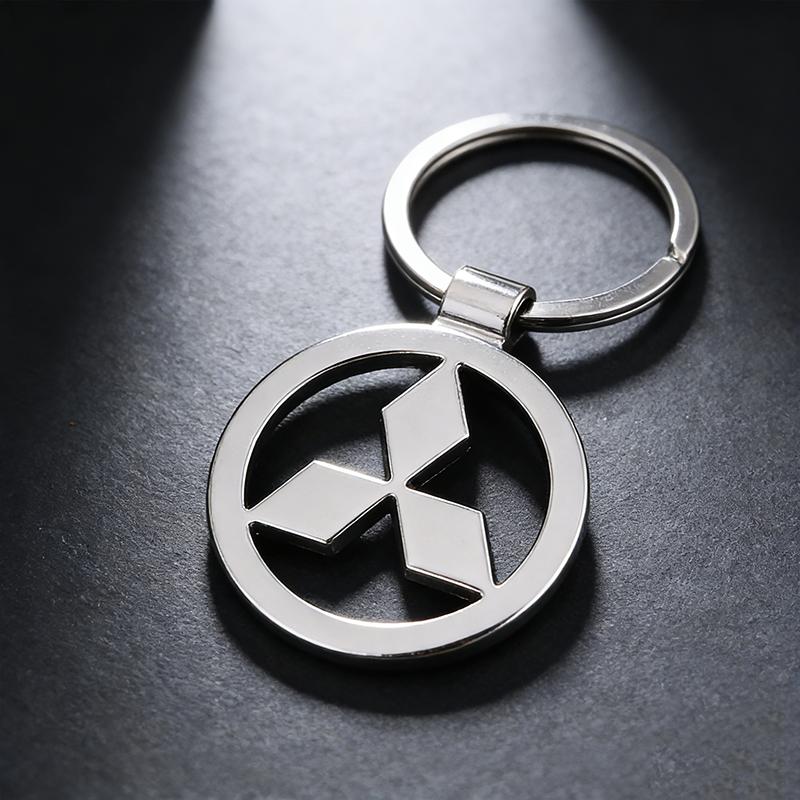 Alloy Car Logo Keychain Pendant Keyring Holder for Mitsubishi ASX OTO L300 Montero L200 Mirage Outlander Delica Lancer WJ0