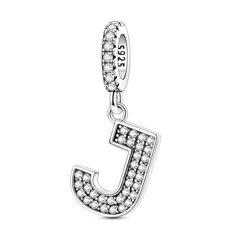 Originale DIY A-Z Alphabet Anhänger Perle Kupfer Eingelegter Zirkon Liebesbriefe Dangle Schmuck Geschenk Passend für Armreif