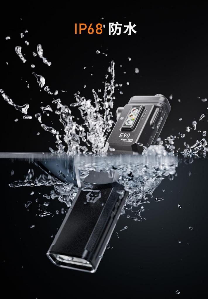 RovyVon E90 Rechargeable EDC 3500 Lumens Flat Flashlight with Proximity Emergency Pocket Light with and Red Light Ideal for Inspections and Outdoor