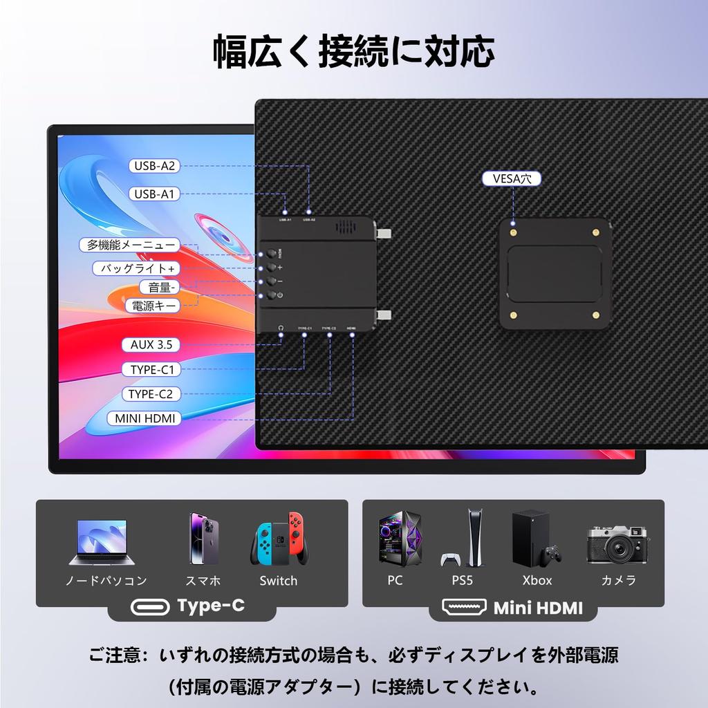 LivElect Mobile Monitor Inch Stand Vertical Mobile Display Standard VESA FHD1080P 100Hz Portable Monitor Large Screen Gaming Monitor Large IPS LCD