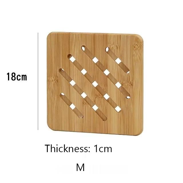 Hot Dinner Mat 1PC Insulated Dining Table Pots and Pans Mat Wood Non-slip Cups and Bowls Mat Openwork Round Household