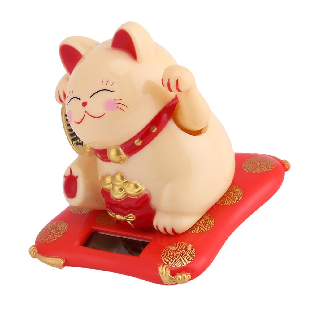Solar Powered Cute Waving Cat Good Luck Wealth Welcoming Cats Home Display Car Decor