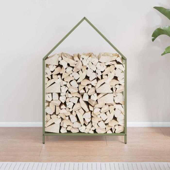 VidaXL Firewood Rack Olive Green 60x25x90 Cm, Fireplace Log Holder, Log Holder, Log Rack 864310