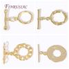 5 Types 18K Gold Plated Brass Round O Toggle Clasps, Dainty Necklace/Bracelet Connect Clasps For DIY Jewelry Making Supplies