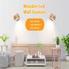 USB Rechargeable LED Wall Sconce Wooden Magnetic Night Light Simple Wall Mounted Lamp