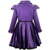 Kids Girls Teenage Vampire Purple Long Sleeves Dress Jacket Coat Set Outfit Halloween Cosplay Costume