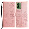 For Motorola Moto G35 5G Wallet Phone Case Butterfly Floral Imprint Leather Flip Cover
