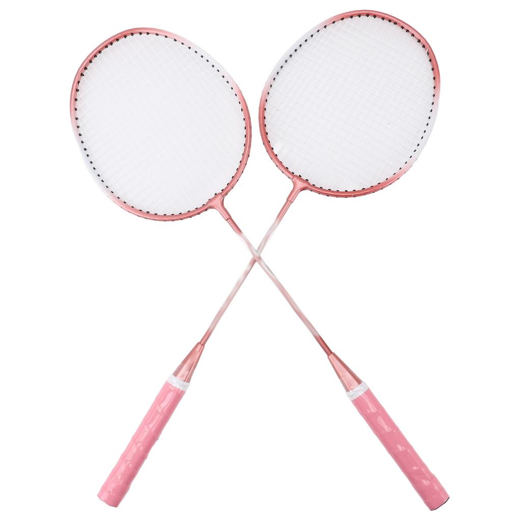 Badminton Racket Set Iron Alloy Resistance Reduction Lightweight Sports Badminton Racket with Storage Bag for Beginners Children Adults