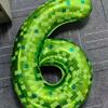 40Inch Green Mosaic Number Foil Balloon Kids Boys Game Theme Birthday Party Decoration Favors 0-9 Digital Balloon Supplies Gift