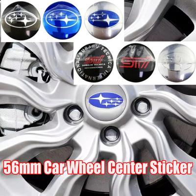 4PCS 56MM Car Wheel Center Hub Sticker Emblem for Subaru Outback Legacy Forester Impreza Tribeca WRX BRZ STI Accessories