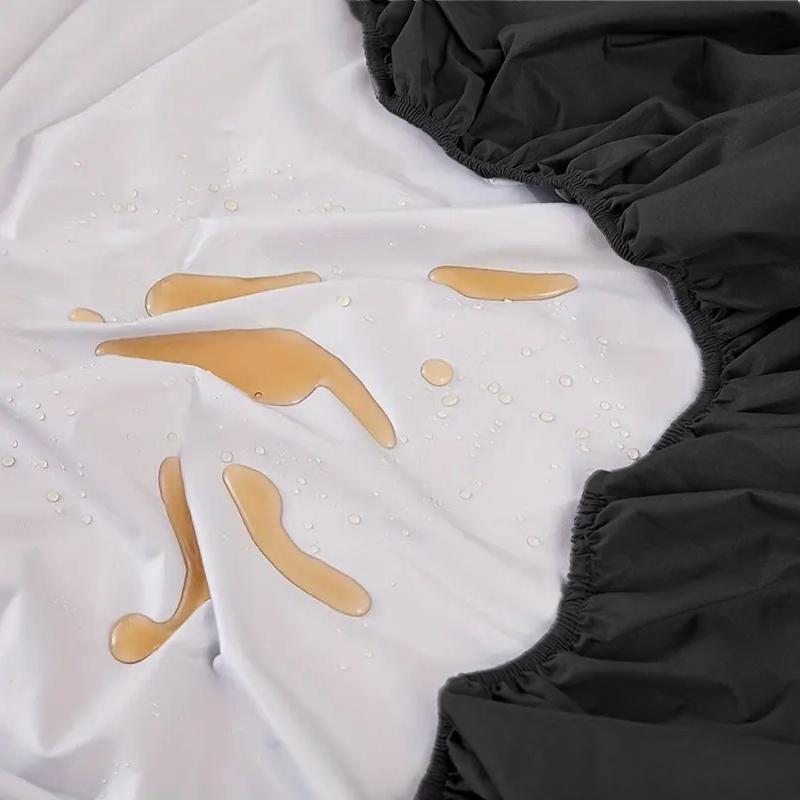 Wasserdichtes Bettlaken-Set(1*Spannbettlaken+2*Kissenbezug),Unifarbiges weiches Bettlaken Wasserdichter und staubdichter Matratzenschoner