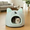Universal Semi-Closed Winter Cat Nest Cartoon Warm Pet Sleeping Basket Cozy Anti-Slip Pet Castle House for Cats and Dogs