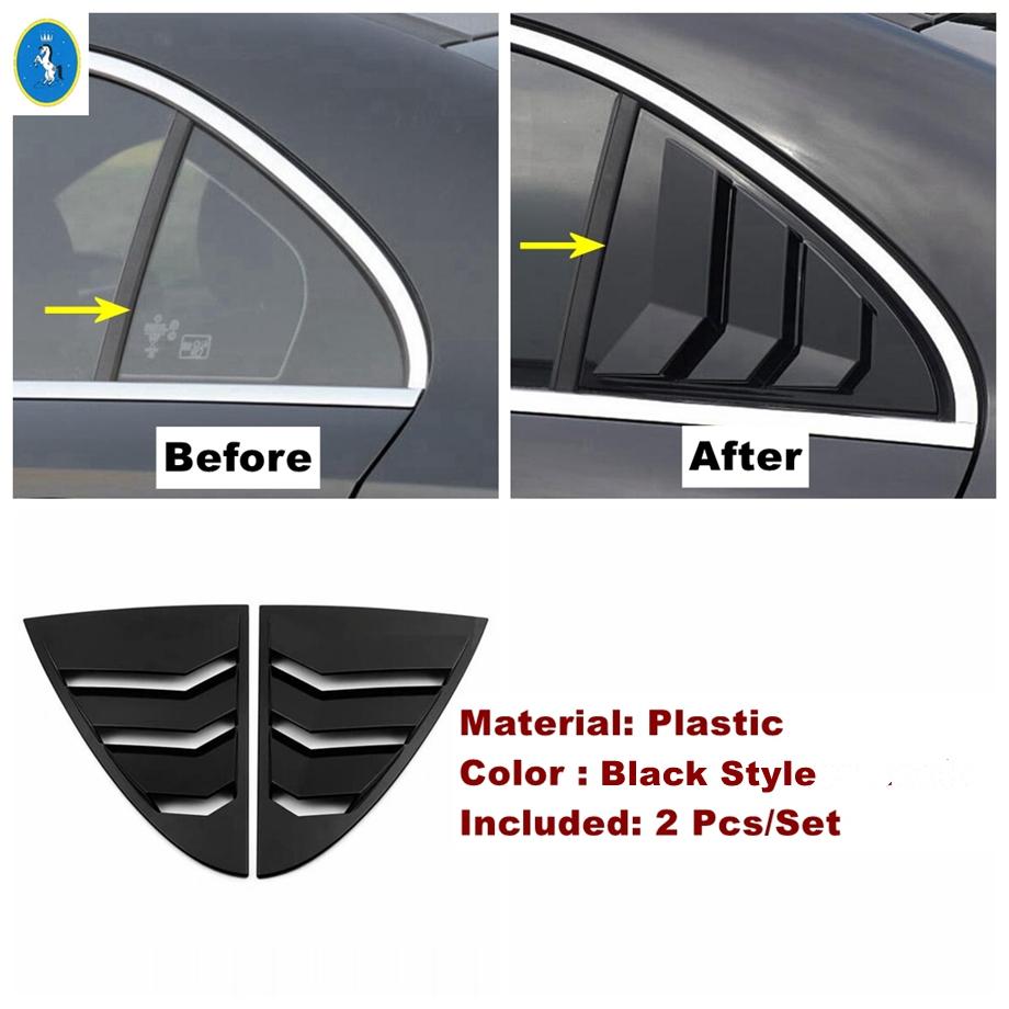 Black / Carbon Fiber Rear Window Louvers Spoiler Panel Cover Trim Accessories For Benz A Class W177 A200 A220 Sedan  - 2024