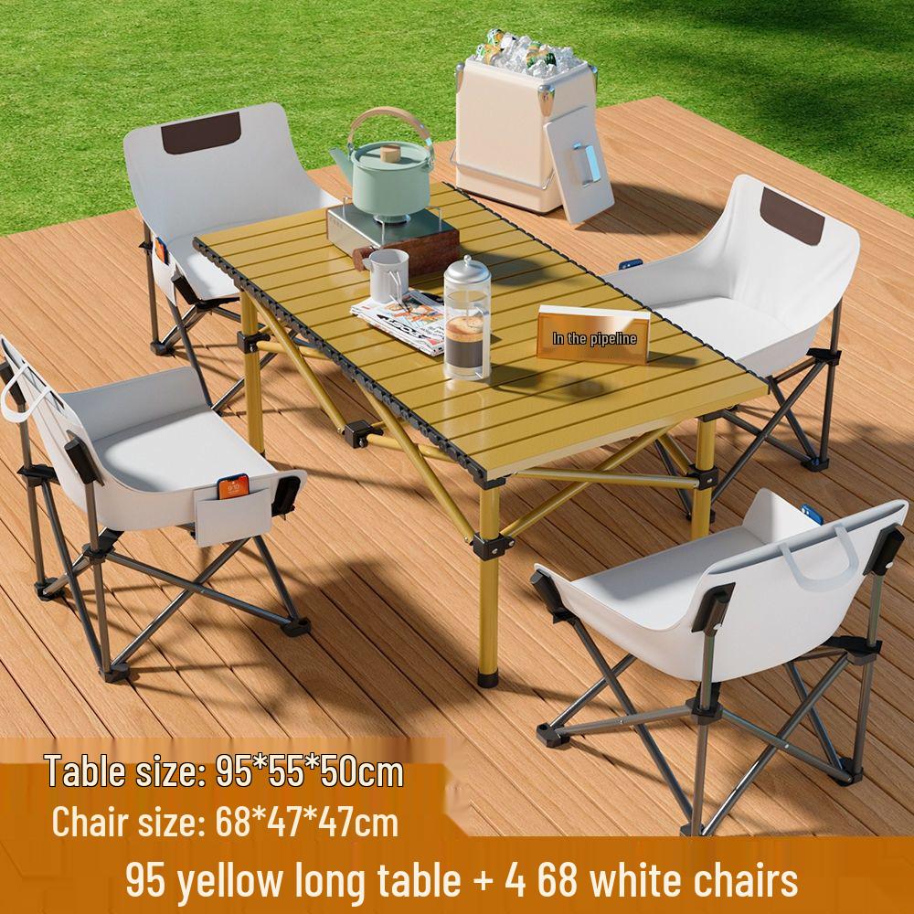 Portable Folding Table and Chairs Set for Outdoor Camping and Picnics