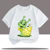 T-shirt Grafiche Lumaca Verde per Bambini e Bambine Estate Bambini Carine Divertenti Casual Colorate Top Bambini Girocollo Manica Corta T-shirt
