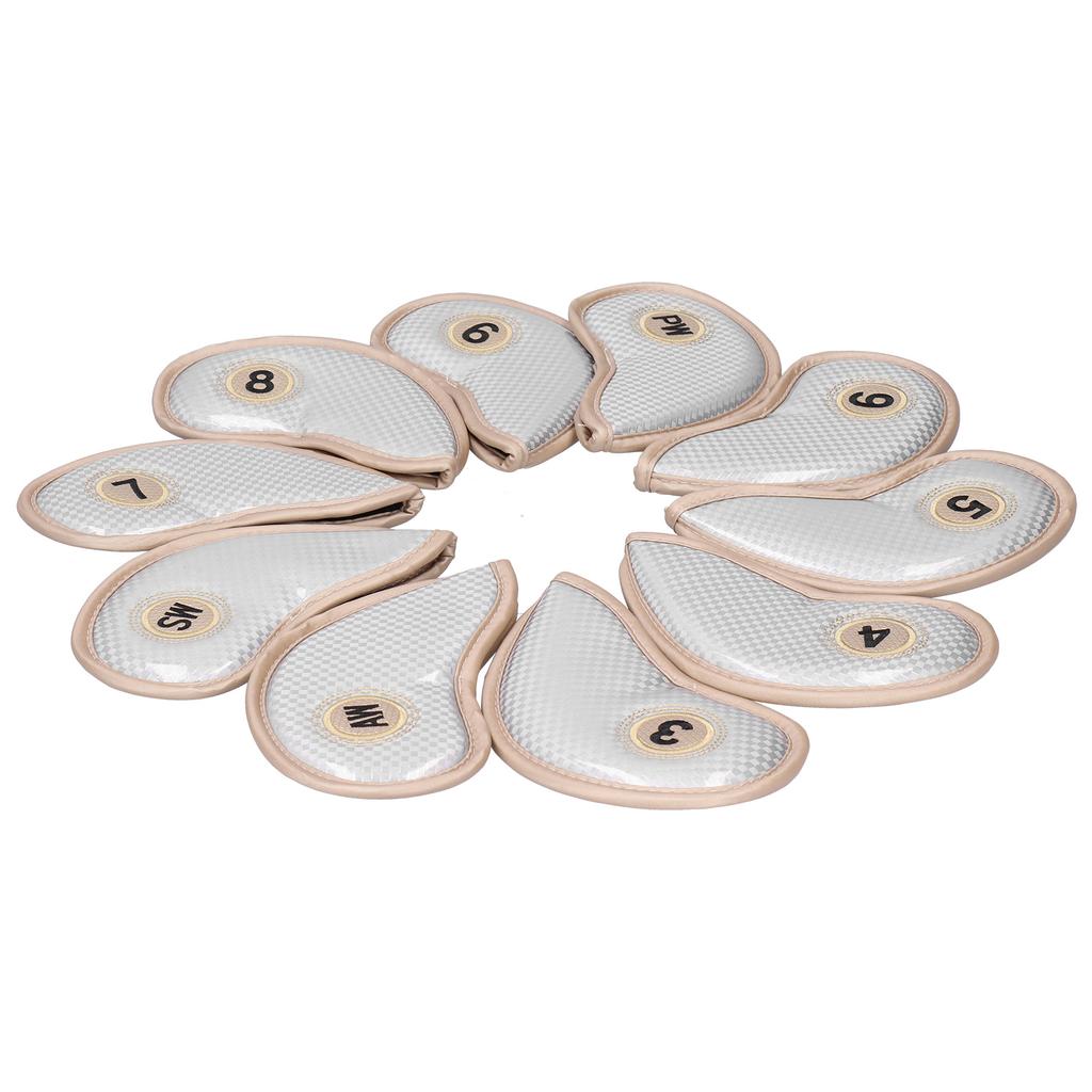 10Pcs   Iron Head Covers Sleeve Number  ive PU Waterproof  ing Accessory