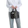 Schwarzweiß Paisley Chicano Bandana Stil Tragbare Lunchbox Damen Wasserdicht Kühler Thermisch Lebensmittel Isoliert Lunchtasche Schule