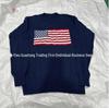 Women's Long Sleeve Retro Flag Knit Sweater - European & American Style
