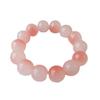Ice Transparent White Jade Glass Bracelet with Fingers Wrapped In Soft Gradient Pink Bracelet