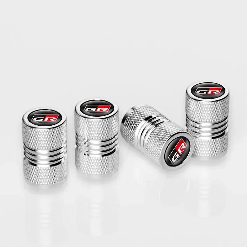 4Pcs/lot GR Sport Logo Car Tire Wheel Stem Air Valve Caps Covers For Toyota Gazoo Racing Yaris Auris Hilux Vios Innova