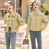 Women's Fashion Lapel PU Leather Jacket - Spring 2025 Collection, Short Coat