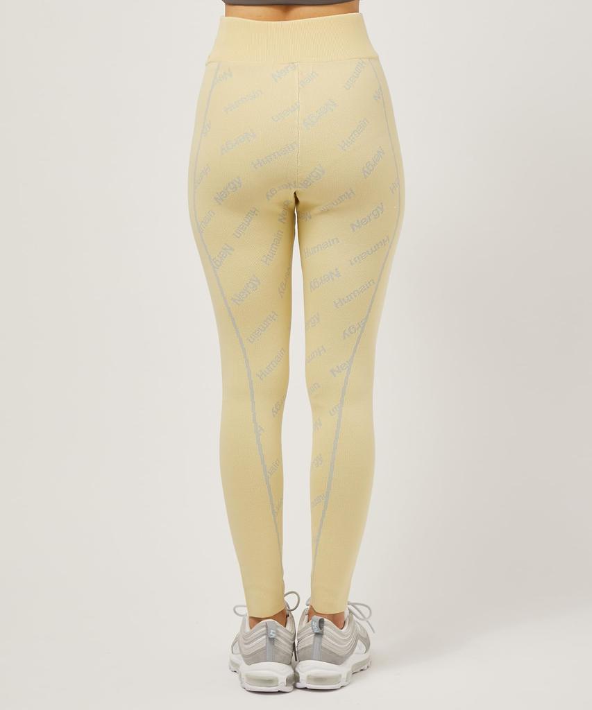 Nergy UV Jacquard Knit Yellow Women's Leggings, NJS33110, (80)