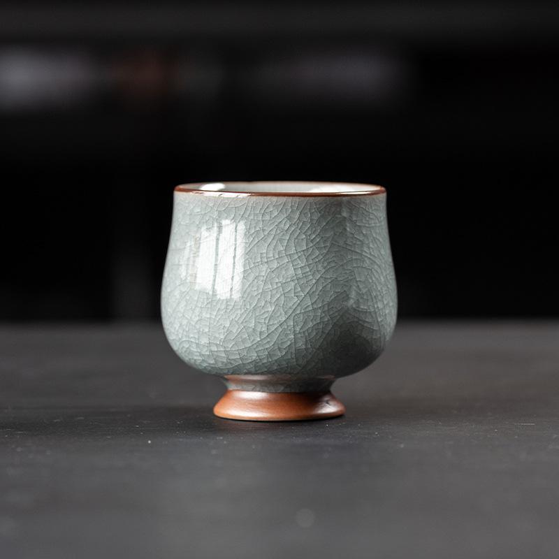 Ice Flower Ru Kiln Master Cup Ceramic Kung Fu Tea Set Personal Special Teacup Tea Cup Single High-end Building Cup