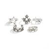 Exaggerated Personality Five-Pointed Star Ring Set for Men, Trendy High-End Hip-Hop Niche Rings for Men