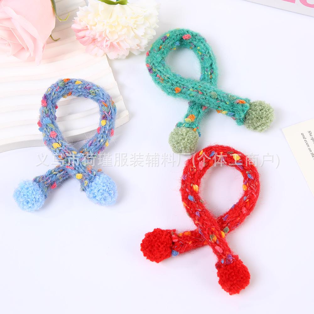 Colorful Knitted Wool Doll Scarf - Cartoon Figure Accessories, DIY Mini Scarf