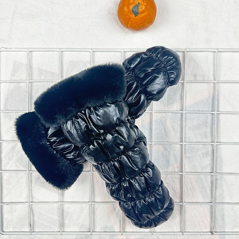 

Модные осенние теплые перчатки женские флисовые утолщенные перчатки для велоспорта на открытом воздухе ветрозащитные перчатки чёрный