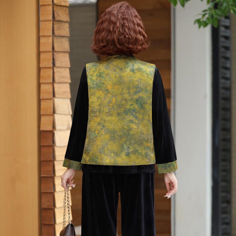 Neues dreiteiliges Set für Damen im chinesischen Stil mit Blumenmuster