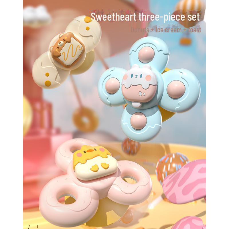 Tatlım Bebek Vantuzlu Dönen Oyuncak: Yemek Masası için Yeni Doğan Eğitici Çıngırak, 6-12 Aylık