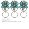 Turquoise Inlaid Bag Clip Key Holder Bohemian Style Flower Design Key Finder Car Keychain