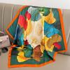 Foulard in raso di seta con stampa a catena da 70 cm per donna, fazzoletto stampato, bandana quadrata da testa per donna, scaldacollo piccolo, Hijab, signora, ragazza