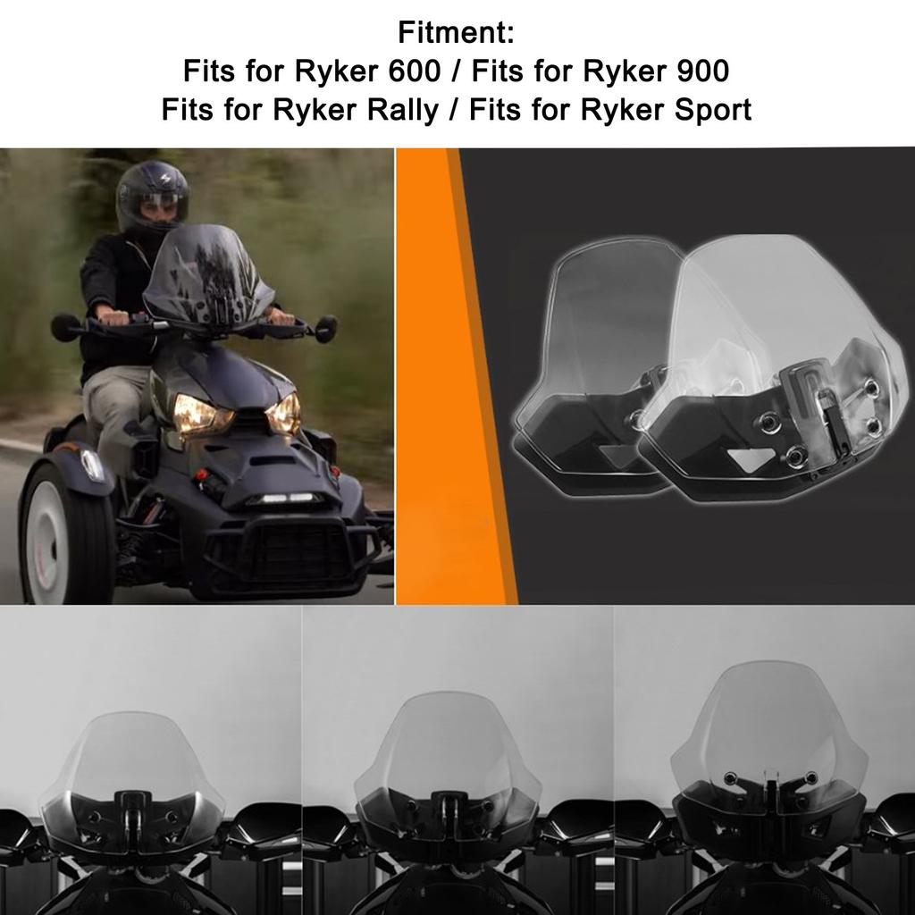 Szyba przednia o wysokiej wytrzymałości, łatwa instalacja 219401032 Regulowana szyba przednia odporna na uderzenia do Ryker 600 900 Sport