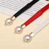 With Skirt Belt Elastic Elastic Thin Waist Seal for Women Korean Style Pearl Dress Waist Elastic Buckle College Style