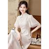 Elegant Flared Sleeve A-Line Cheongsam Dress