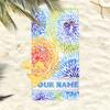 Personalized Beach Towel, Kids Custom Name Pool Towels, Bridesmaid Towel, Birthday Vacation Gift, Vintage Print Bath Towel
