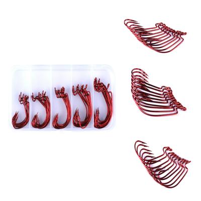 MUQZI Accesorio Deportivo 50 Piezas Duraderos Acero de Alto Carbono Forma de J Anzuelos de Pescado con Púa Herramientas de Pesca
