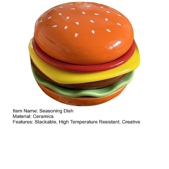 Burger Stabelbart Tallerkensett 6-Lags Mini Middagstallerken for Sausdipp Forrett Matkvalitets Keramiske Sausbeholdere Gave til Familie Venner