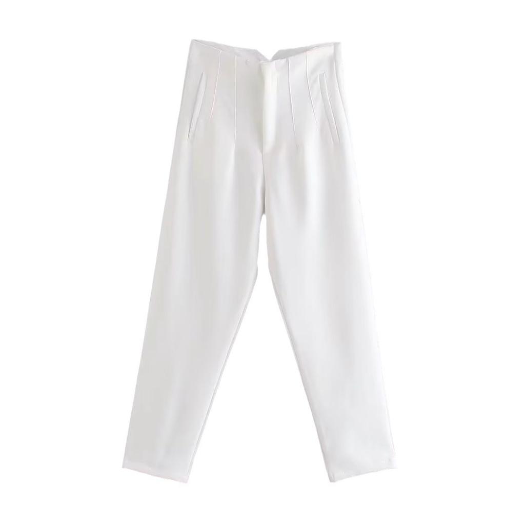 Women's High Waist Straight Leg Pants Double Layer Thick Four-Way Stretch Casual Trousers 35 Colors