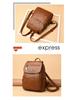 Women's 2023 Soft Lambskin Backpack – Versatile Double Shoulder Bag with Large Capacity, Stylish for College Students and Casual Use.