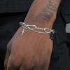 Hip Hop Stainless Steel Bracelets for Men Boys,Two Layers Adjustable Stacked Wristband,Trendy Jewelry Gifts