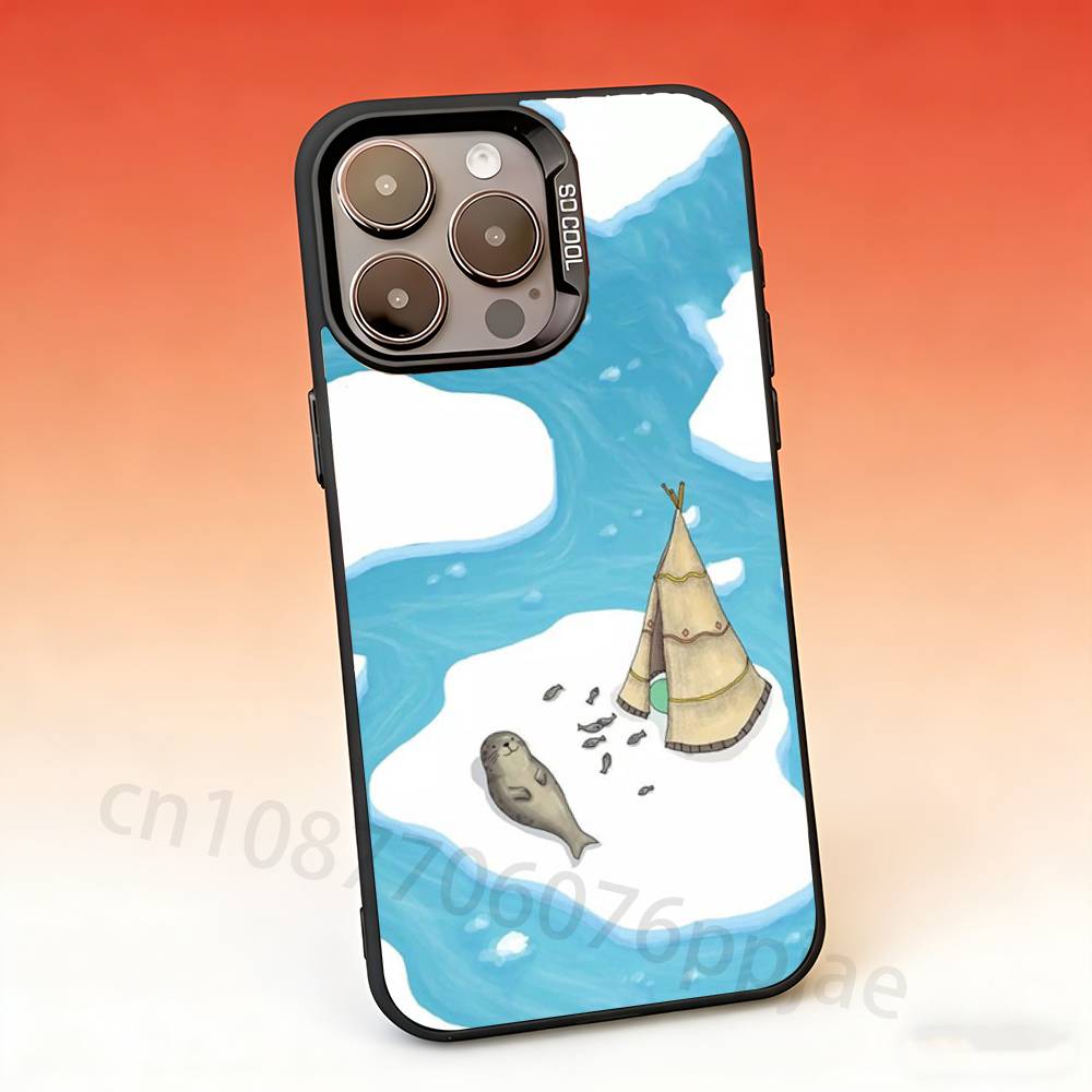 

Seal Sea Phone Case For iPhone 17,16,15,14,13,12,11,Pro,Max,Plus,Mini, Anti Fall Matte Hard Bumper iPhone17Air
