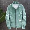 Herbst Herren Casual Sportlich Atmungsaktiv Outdoor Einfarbig Stehkragen Reguläre Jacke Lockere Passform Anderes Material