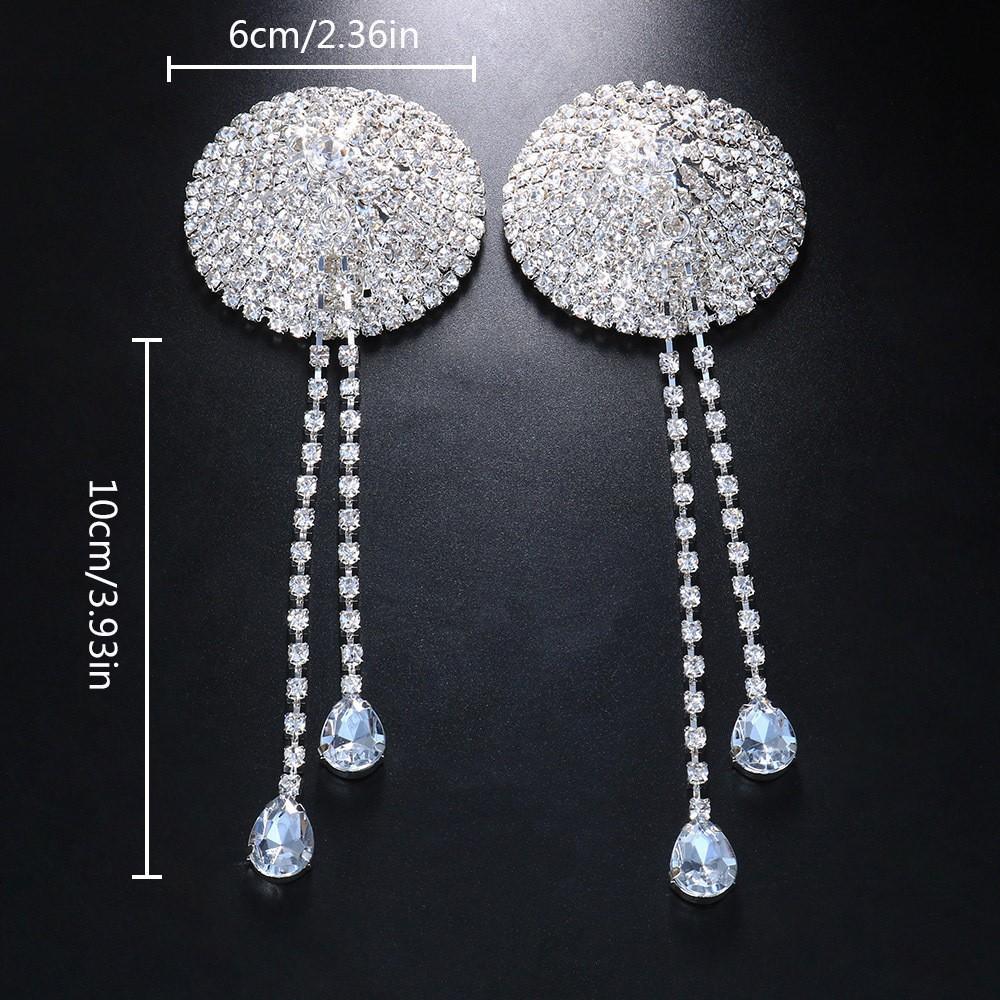 Catena per Seno Sexy con Nappa Rotonda Piena di Diamanti Catena al Latte Personalizzata di Nicchia Sex Gioielli per il Corpo da Donna Catena per il Corpo