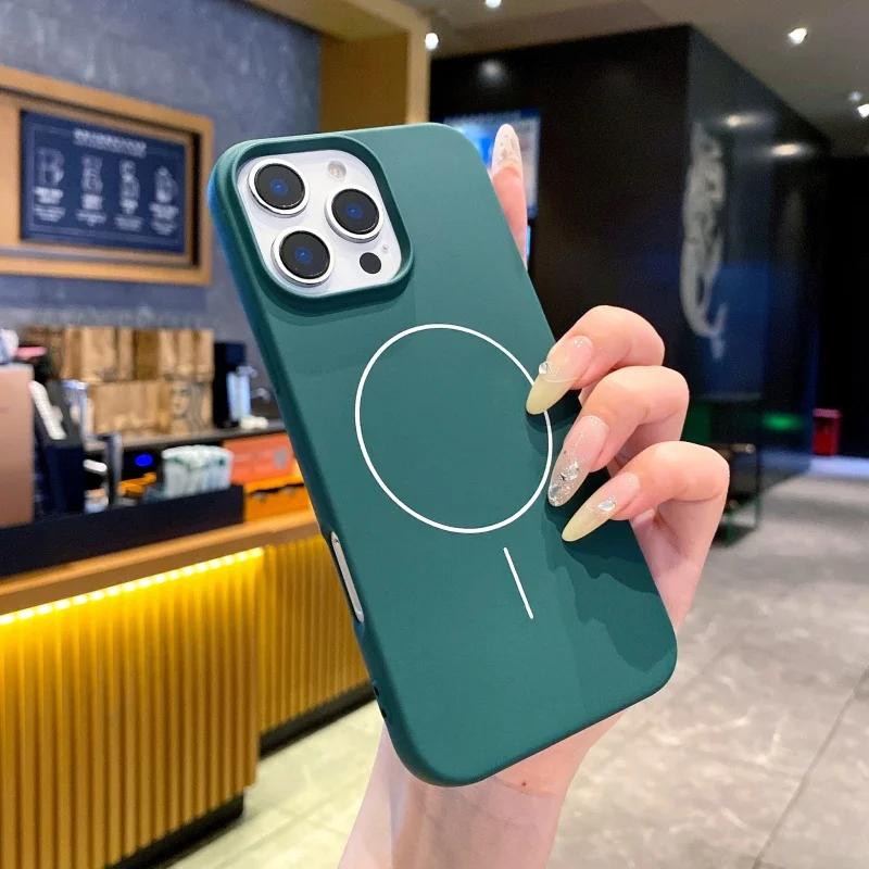 Magnetic Silicone Protective Phone Case For iPhone Air 17 15 14 13 12 11 16 Pro Max Plus 16E Magsafe Wireless Charging Cover