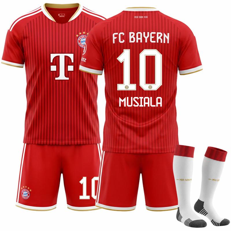 2627 dres fotbalová uniforma 10 Musiala 9 Kane sportovní Bayern domácí Ne. 17 Sada dresů Olise