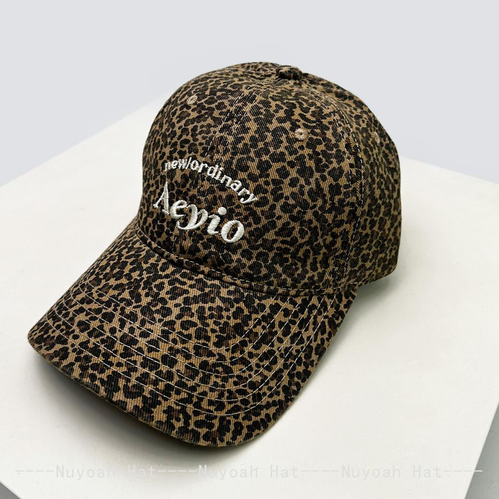 And Women Korean Style Leopard Print Embroidered Letter Prints Baseball Caps Sun Protection Vintage All-Match Personalized Peaked Hats Street Style